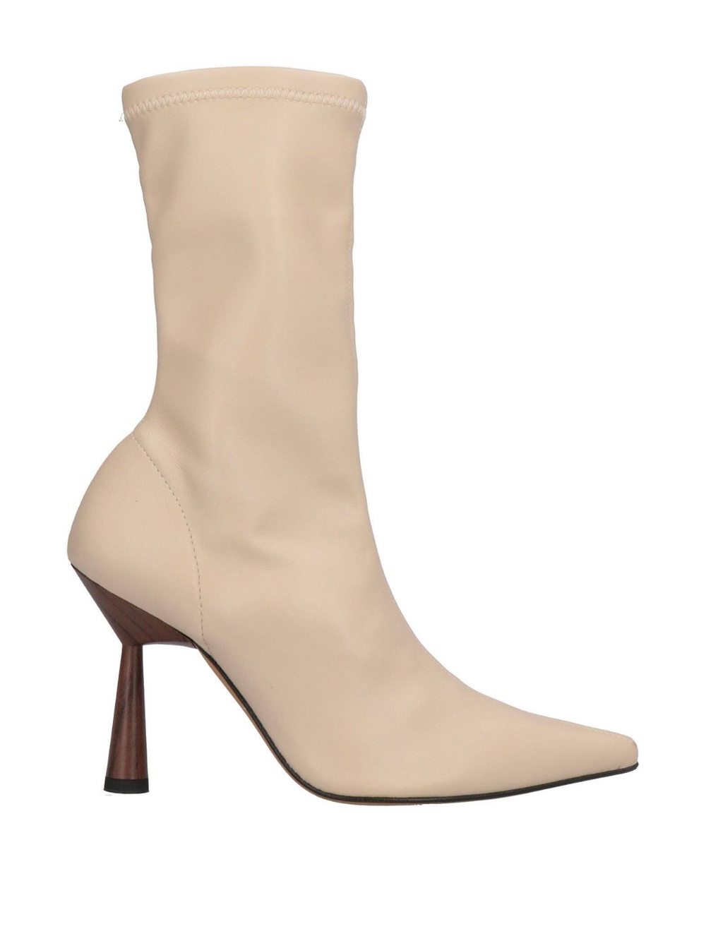 EU 39 US 8.5 Made In Spain Angel Alarcon Mid Calf Cream Pointed Boots As Leather